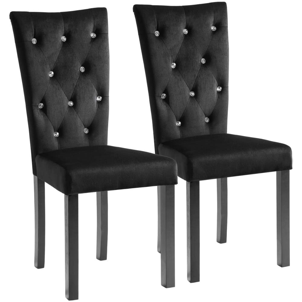 Sedie Per Sala Da Pranzo 2 Pz In Velluto Nero - Foto 2