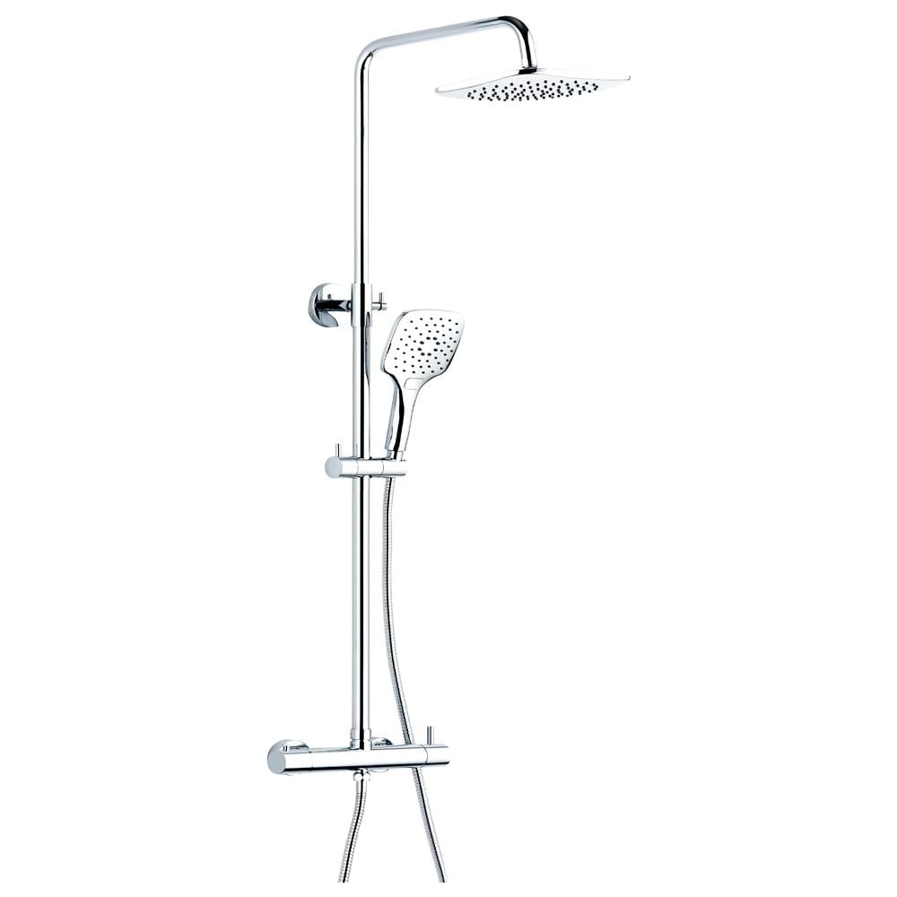 Colonna Doccia Attrezzata Slot Mix Quadra Ottone Cromato 2 Funzioni - Foto 1