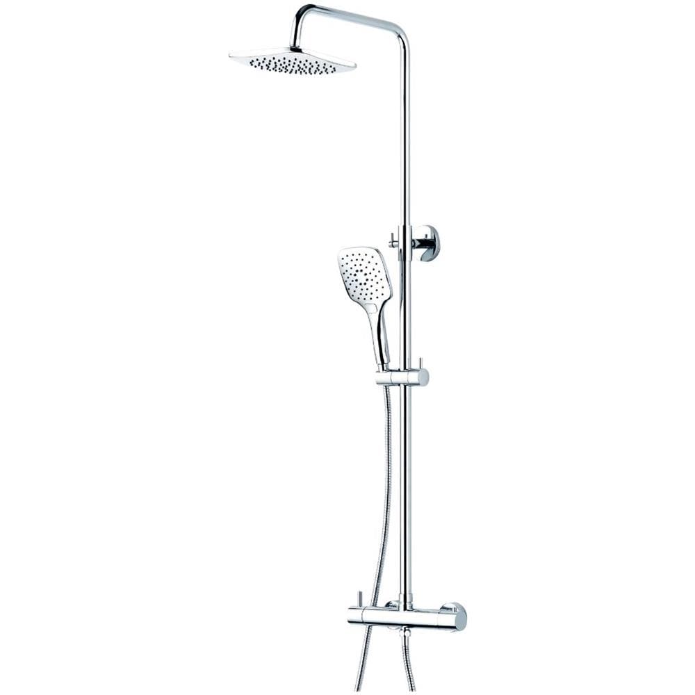 Colonna Doccia Attrezzata Slot Mix Quadra Ottone Cromato 2 Funzioni - Foto 2