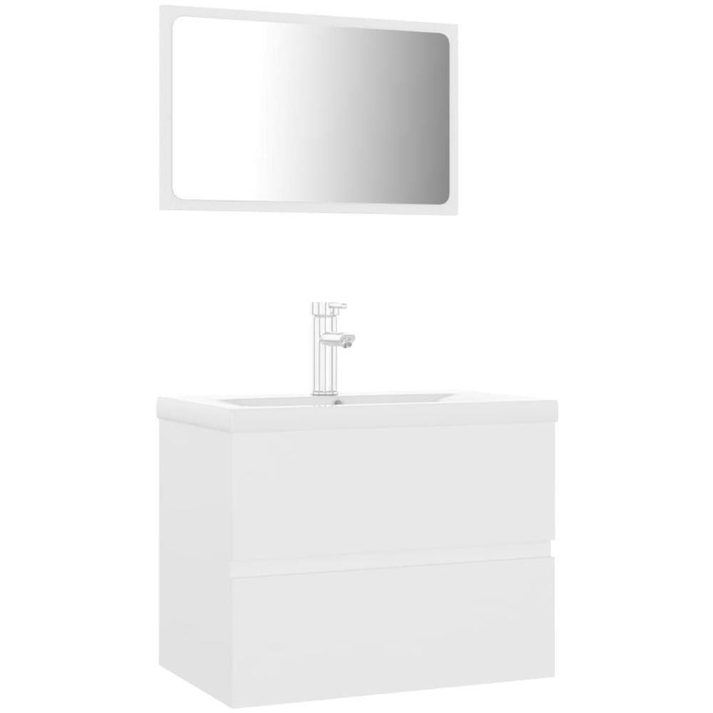 Set Mobili da Bagno Bianco in Truciolato - Foto 2