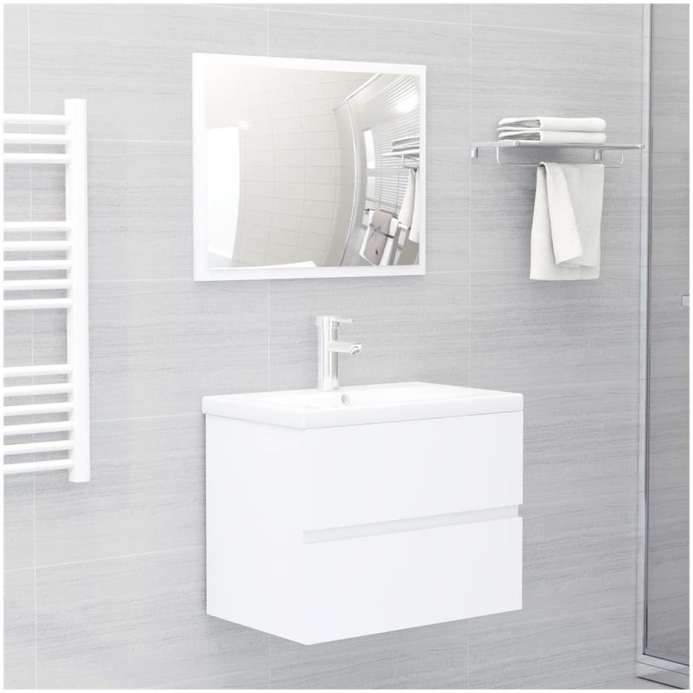 Set Mobili da Bagno Bianco in Truciolato - Foto 1