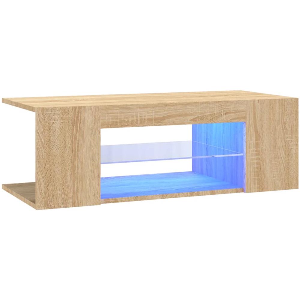 Mobile Porta TV con Luci LED Rovere Sonoma 90x39x30 cm - Foto 1