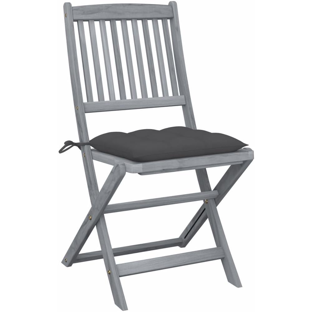 Sedie da Giardino Pieghevoli 4pz con Cuscini in Massello Acacia - Foto 2