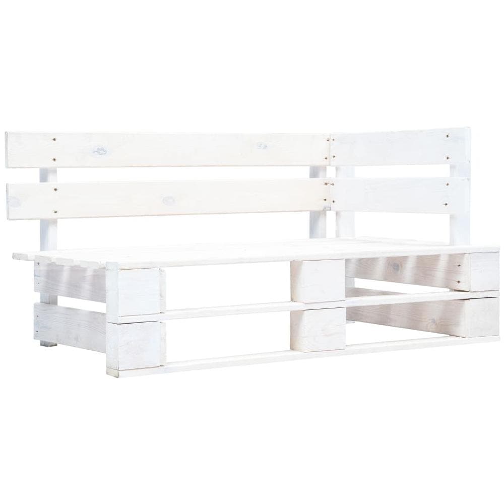 Set Divani a Pallet e Cuscini 4 pz in Pino Impregnato Bianco - Foto 2