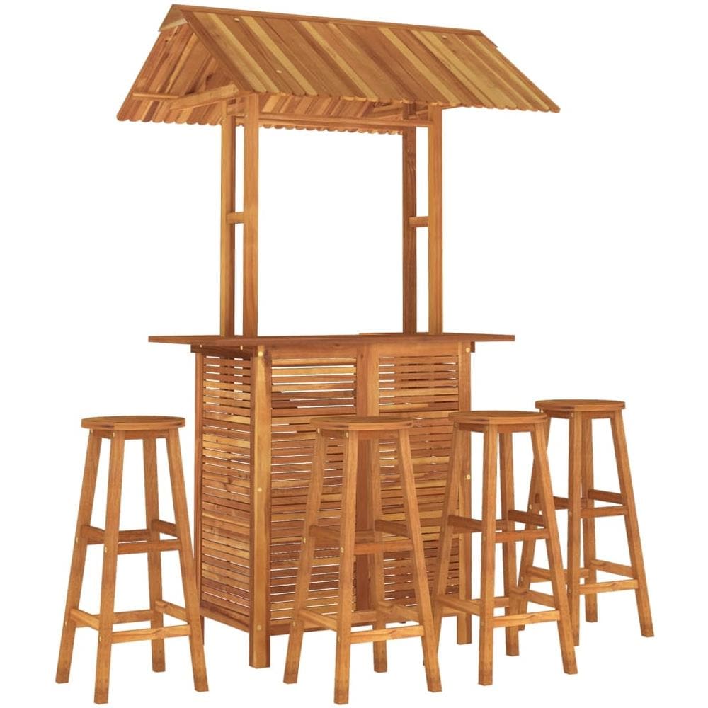 Set da Bar per Giardino 5 pz in Legno Massello di Acacia - Foto 2