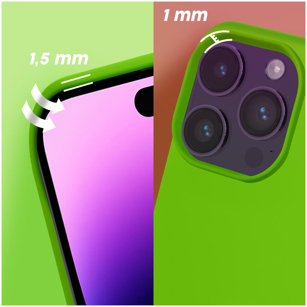 Cover Per Iphone 14 Pro Ibrida Semirigida Sottile Leggera Verde Lime - Foto 5