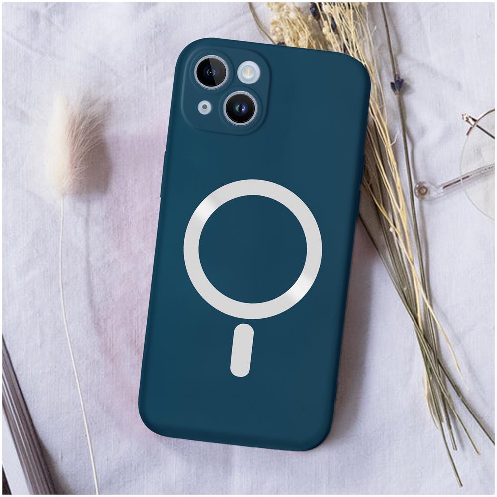 Cover Iphone 14 Plus Compatibile Magsafe Semi-rigida Soft-touch Blu Avio - Foto 5