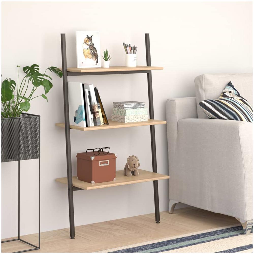 Scaffale Pendente A 3 Livelli Marrone Chiaro E Nero 64x34x116cm - Foto 1