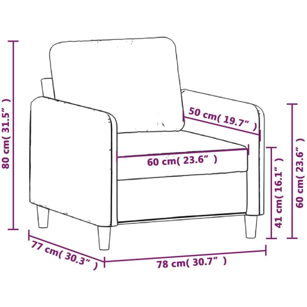 Poltrona Grigio Scuro 60 Cm Velluto - Foto 8