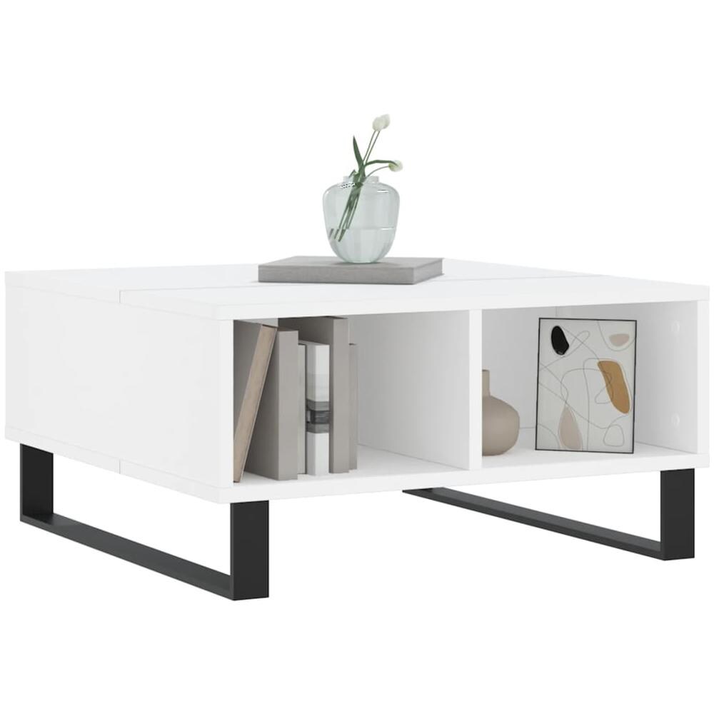 Tavolino Da Salotto Bianco 60x60x30 Cm In Legno Multistrato - Foto 3