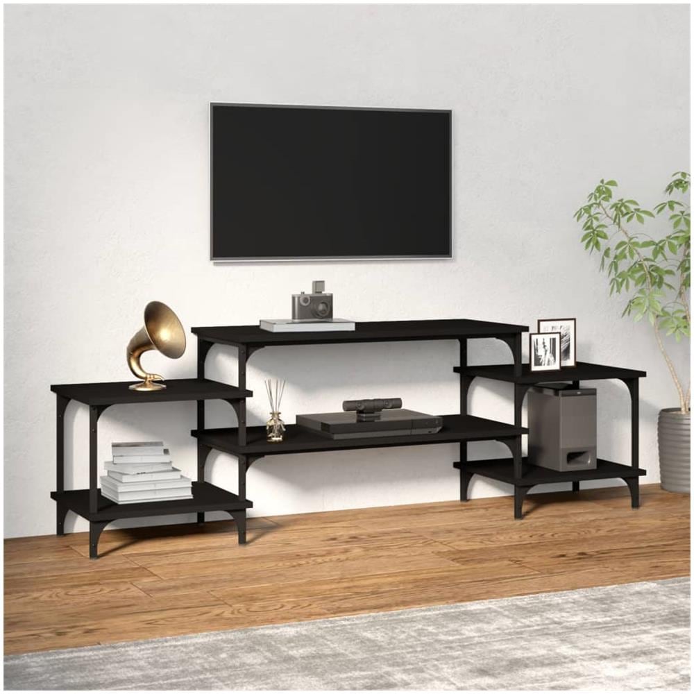 Mobile Porta Tv Nero 157x35x52 Cm In Legno Multistrato - Foto 1