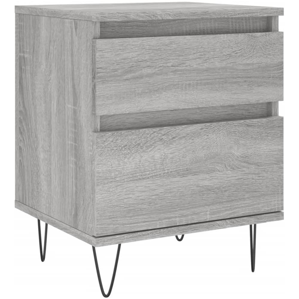 Comodino Grigio Sonoma 40x35x50 Cm In Legno Multistrato - Foto 2