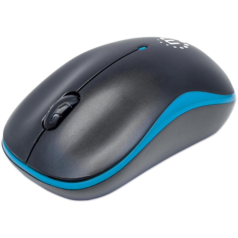 IM 1000-WL-BBL - Mouse Ottico Wireless con Micro Ricevitore USB 1000dpi Nero / Azzurro - Foto 1