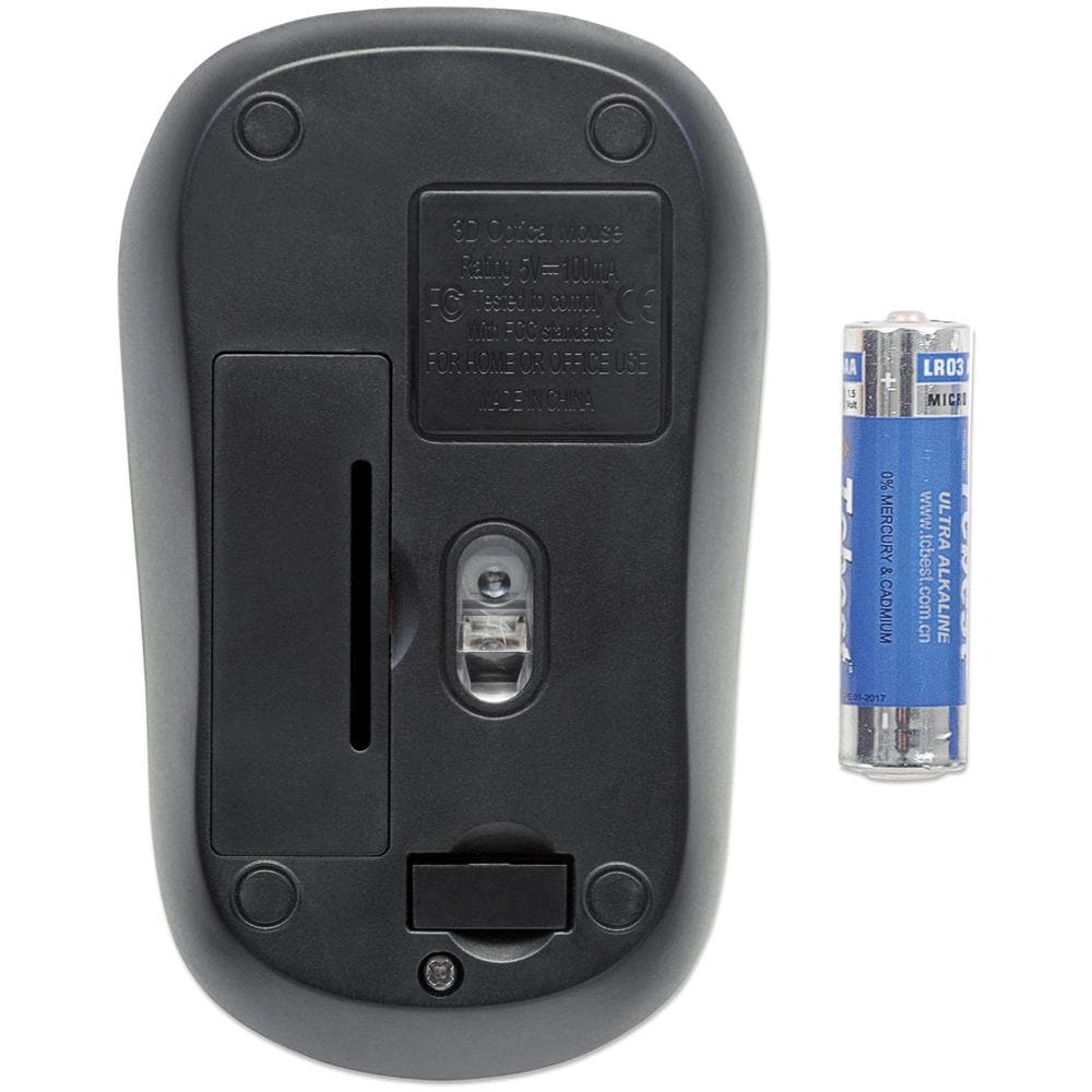 IM 1000-WL-BBL - Mouse Ottico Wireless con Micro Ricevitore USB 1000dpi Nero / Azzurro - Foto 5