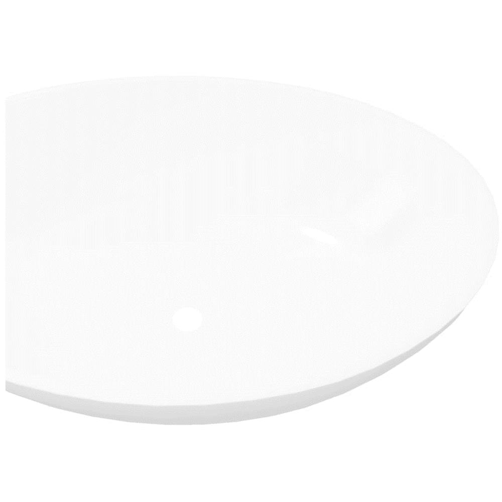 Lavello in Ceramica a forma Ovale Dimensioni 40 x 33 cm Colore Bianco - Foto 2