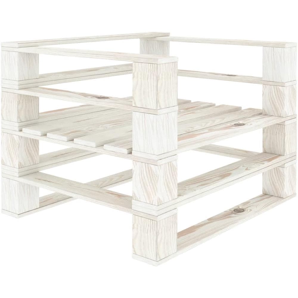 Poltrona da Giardino su Pallet in Legno Bianco - Foto 1