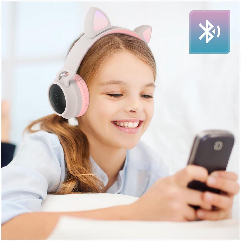 Cuffie Bluetooth Design Orecchie Gatto Animazione Luminosa Autonomia 12h - Foto 2