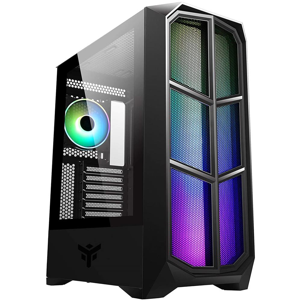 Case Vertibra Y210 Midi Tower ATX / micro ATX / Mini-ITX 2 Porte USB 3.0 Colore Nero (Finestrato)  - Foto 2