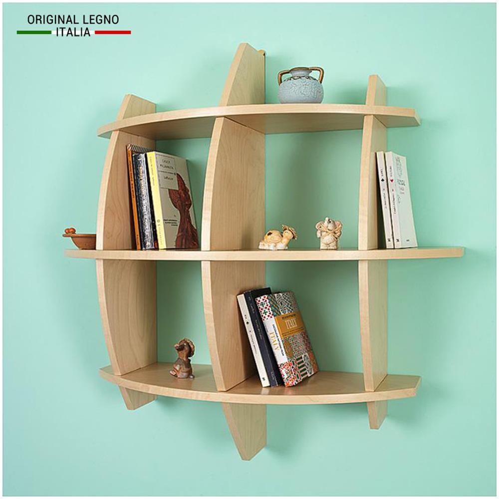 Libreria In Legno Da Parete Mobile Scaffale Libri Mod. Pepe Acero L75 X P30 X 75h - Foto 1