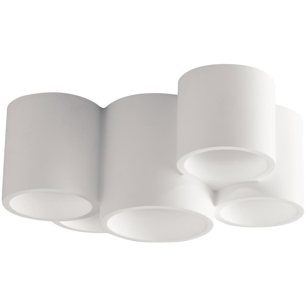 Plafoniera In Gesso Verniciabile Bianco, Gu10 - Foto 1