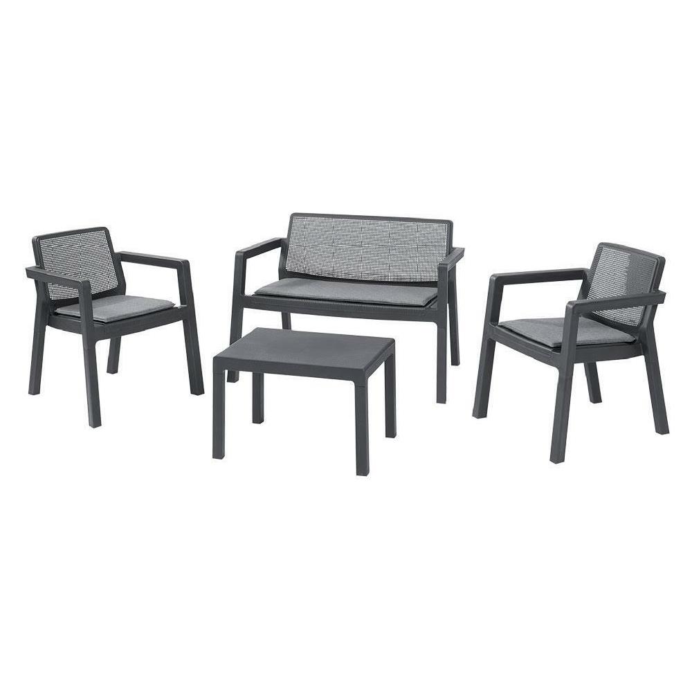 Keter Set Salottino 4pz Salotto Divano Da Giardino Per Esterno In Resina Vimini - Foto 2