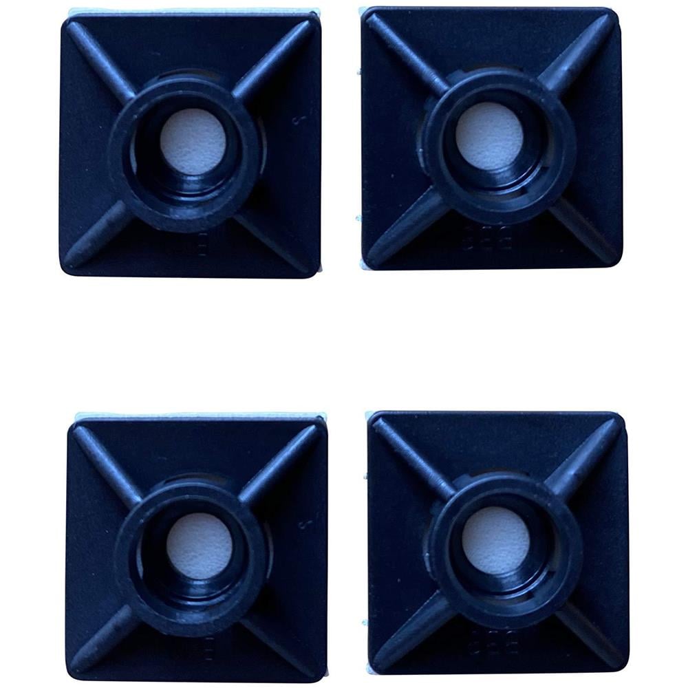 100 Confezione Di Basi Nero Cable Tie - 19 Millimetri X 19mm (34) - Premium Monti Colla Da - Foto 1