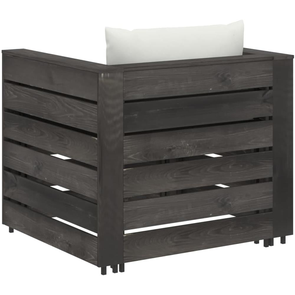 Set Divani da Giardino con Cuscini 2 pz Legno Impregnato Grigio - Foto 2