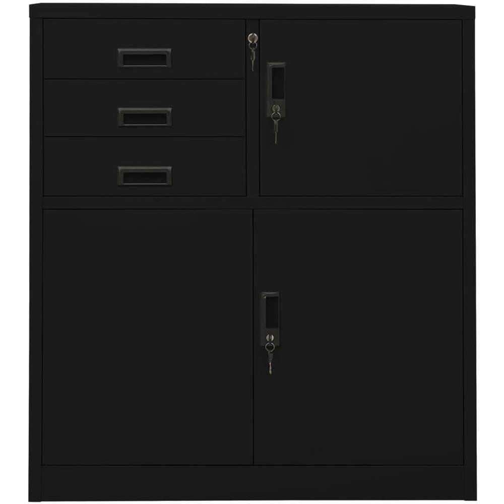 Armadio per Ufficio Nero 90x40x102 cm in Acciaio - Foto 3