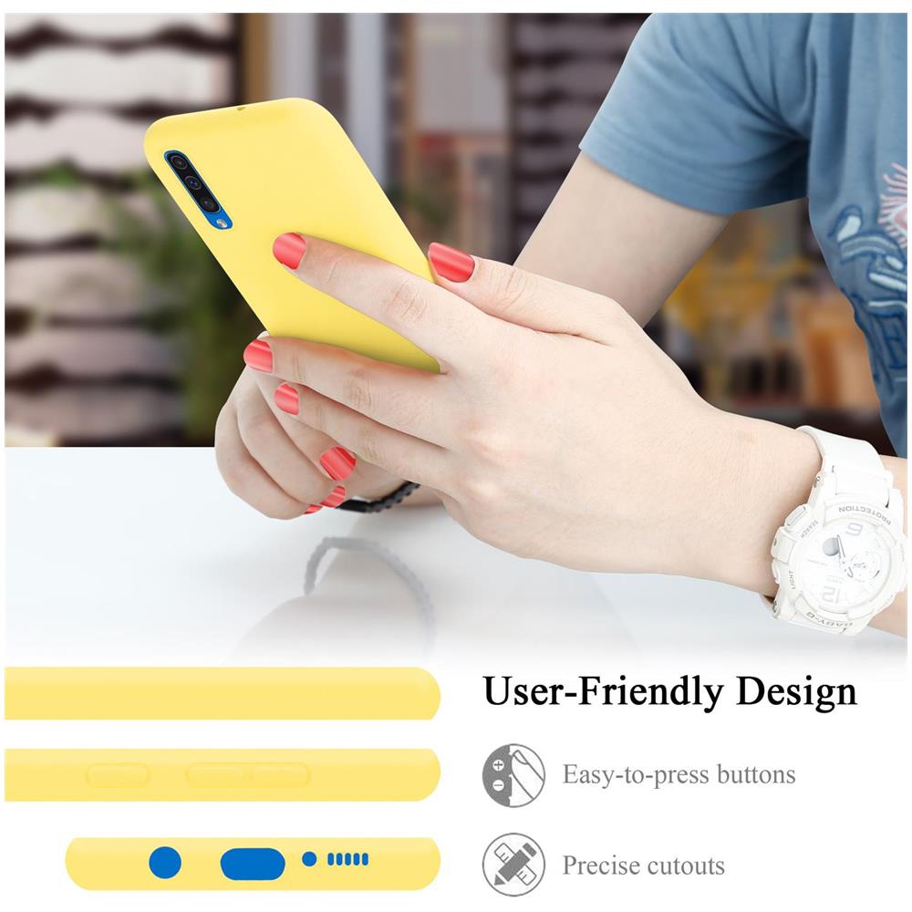 Custodia Compatibile Con Samsung Galaxy A50 / A50s / A30 In Liquid Giallo - Coperchio Protettivo In Silicone Tpu Flessibile - Foto 7