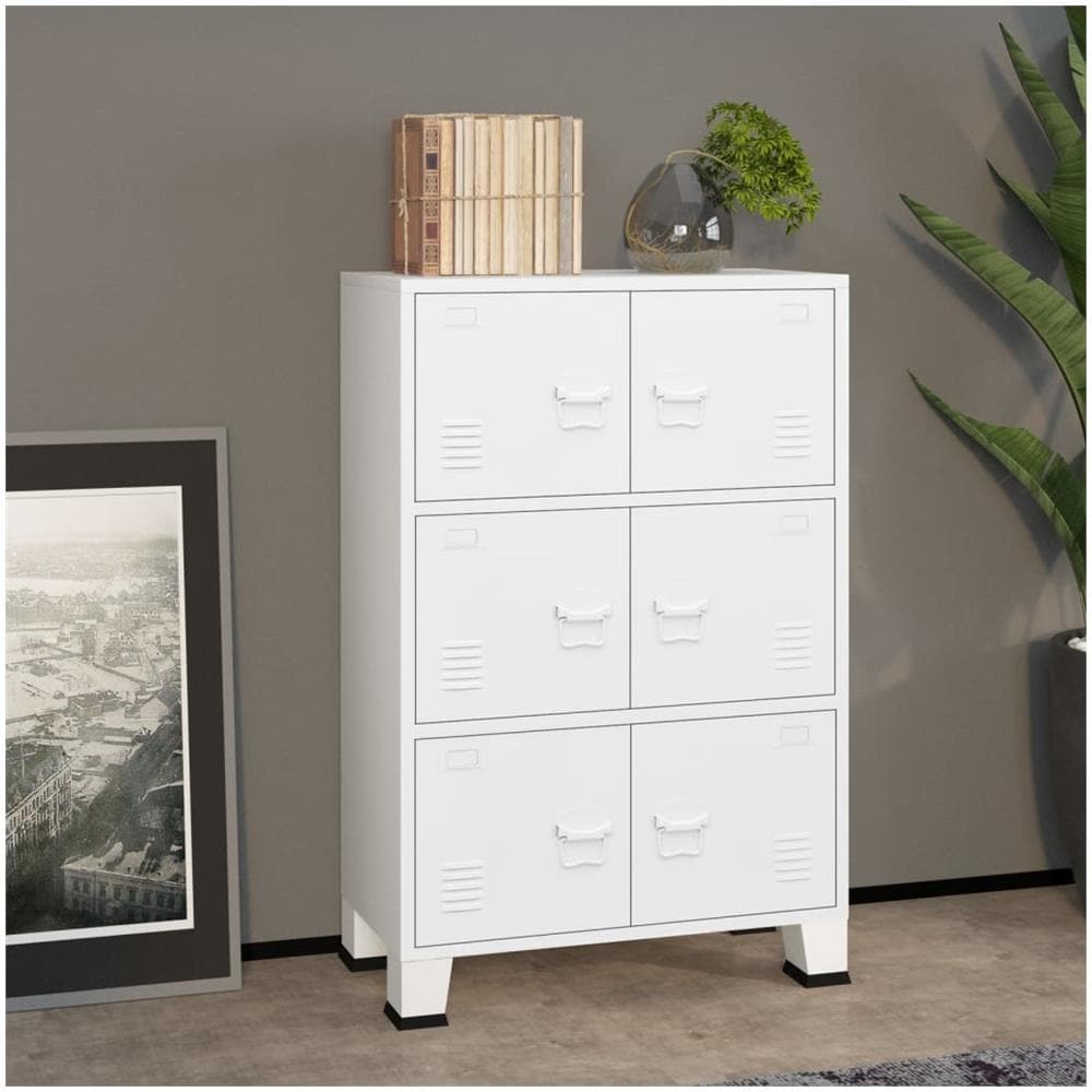 Armadio Classificatore Industriale Bianco 75x40x115 cm Metallo - Foto 1