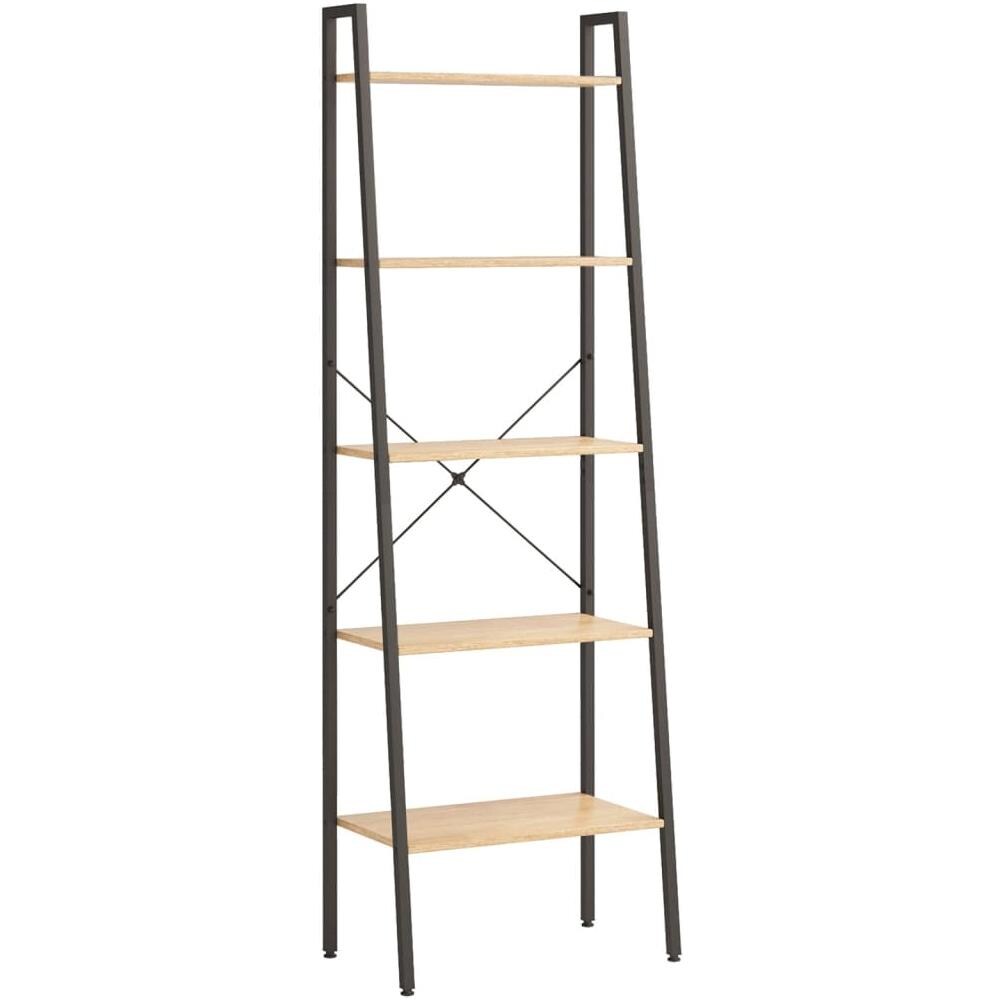 Scaffale Autoportante 5 Ripiani Marrone Chiaro Nero 56x35x174cm - Foto 2