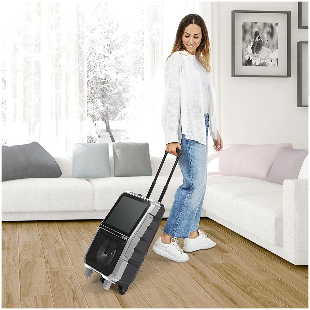 Canta Tu Karaoke Sistema Audio Video Trolley Potenza 40 W con Microfono Wireless - Nero / Grigio - Foto 8