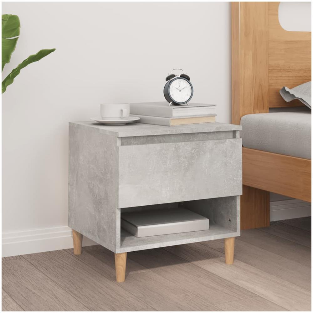Comodino Grigio Cemento 50x46x50 Cm In Legno Multistrato - Foto 1