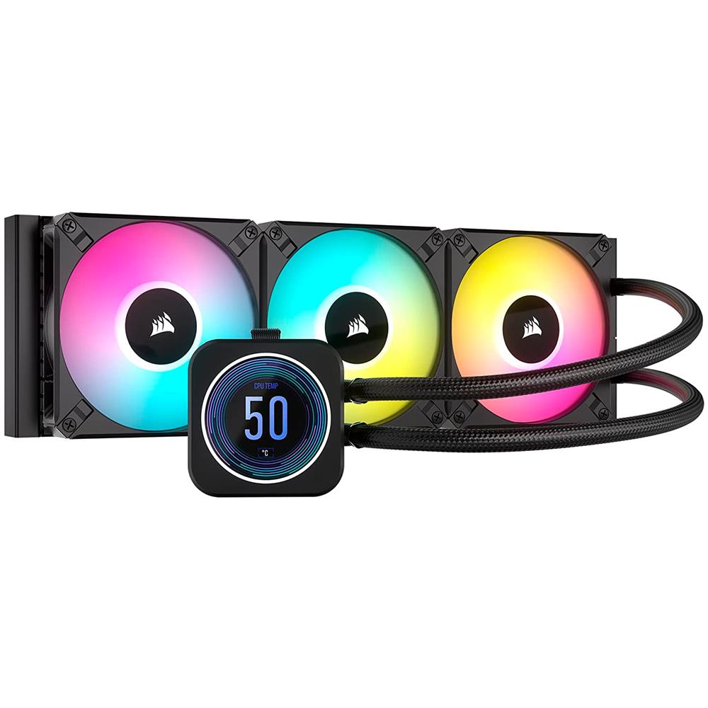 Dissipatore CPU a Liquido iCUE H150i ELITE LCD XT per Socket Intel LGA 1700/1200/1150/1151/1154/1155/1156/2066/2011-3/2011 e Socket AMD AM5/AM4/sTRX4 - Foto 1