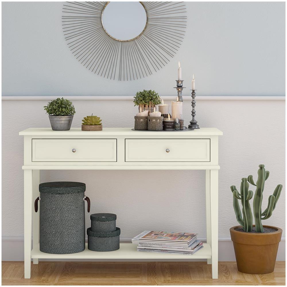 Franklin Consolle Con 2 Cassetti In Mdf Bianco - Foto 7