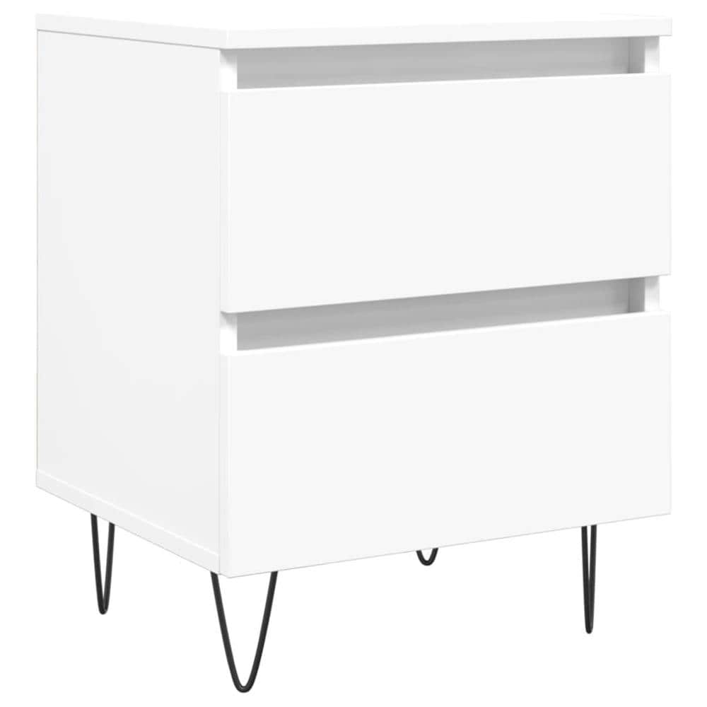 Comodino Bianco 40x35x50 Cm In Legno Multistrato - Foto 2