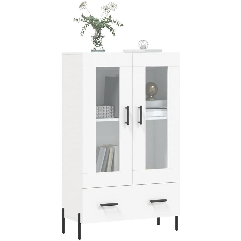 Credenza Bianca 69,5x31x115 Cm In Legno Multistrato - Foto 3