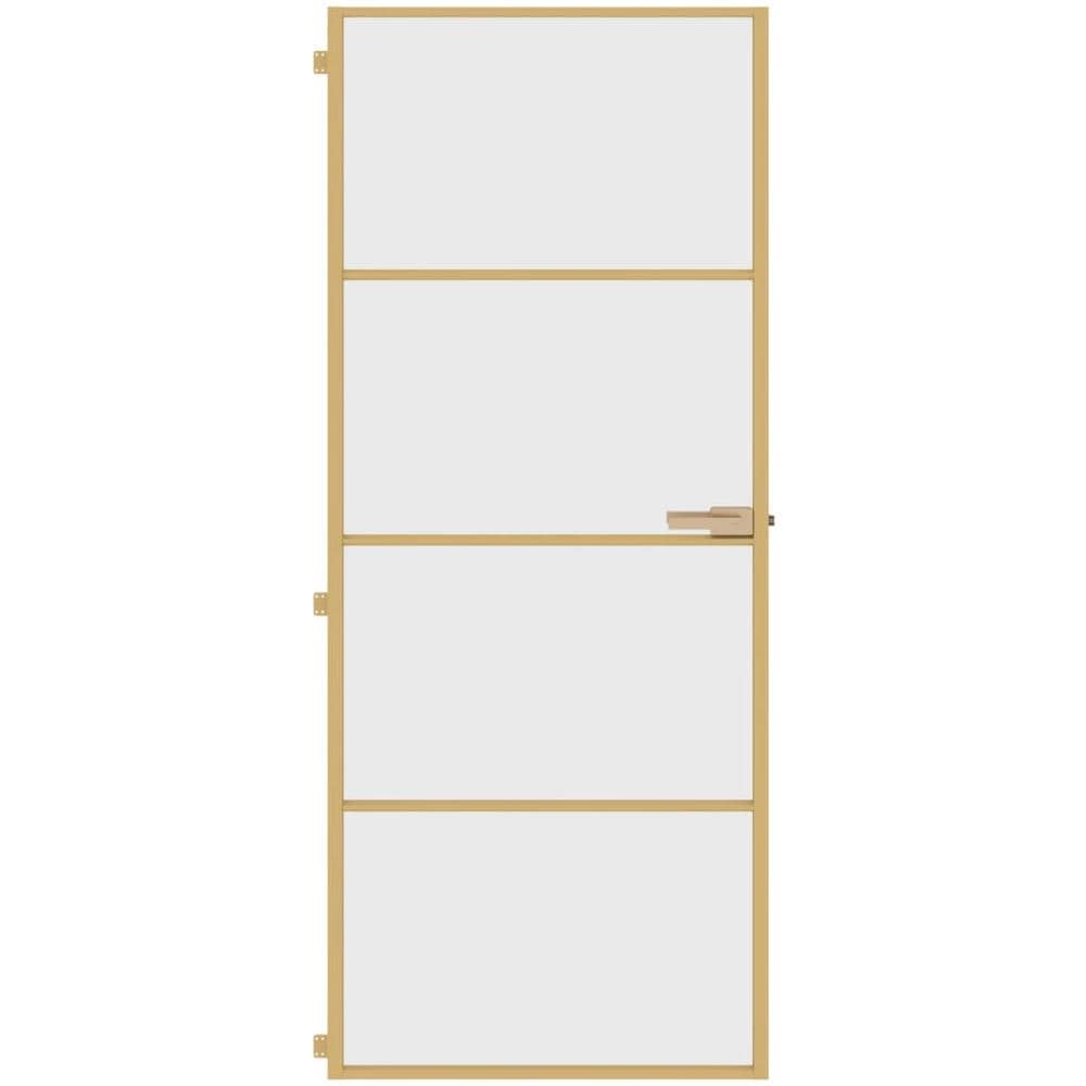 Porta Interni Sottile Oro 83x201,5cm Vetro Temperato Alluminio - Foto 3