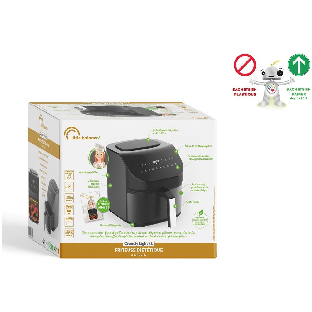 Friggitrice ad Aria 8704 Capacità 7 Litri 1600 Watt Colore Nero - Foto 8