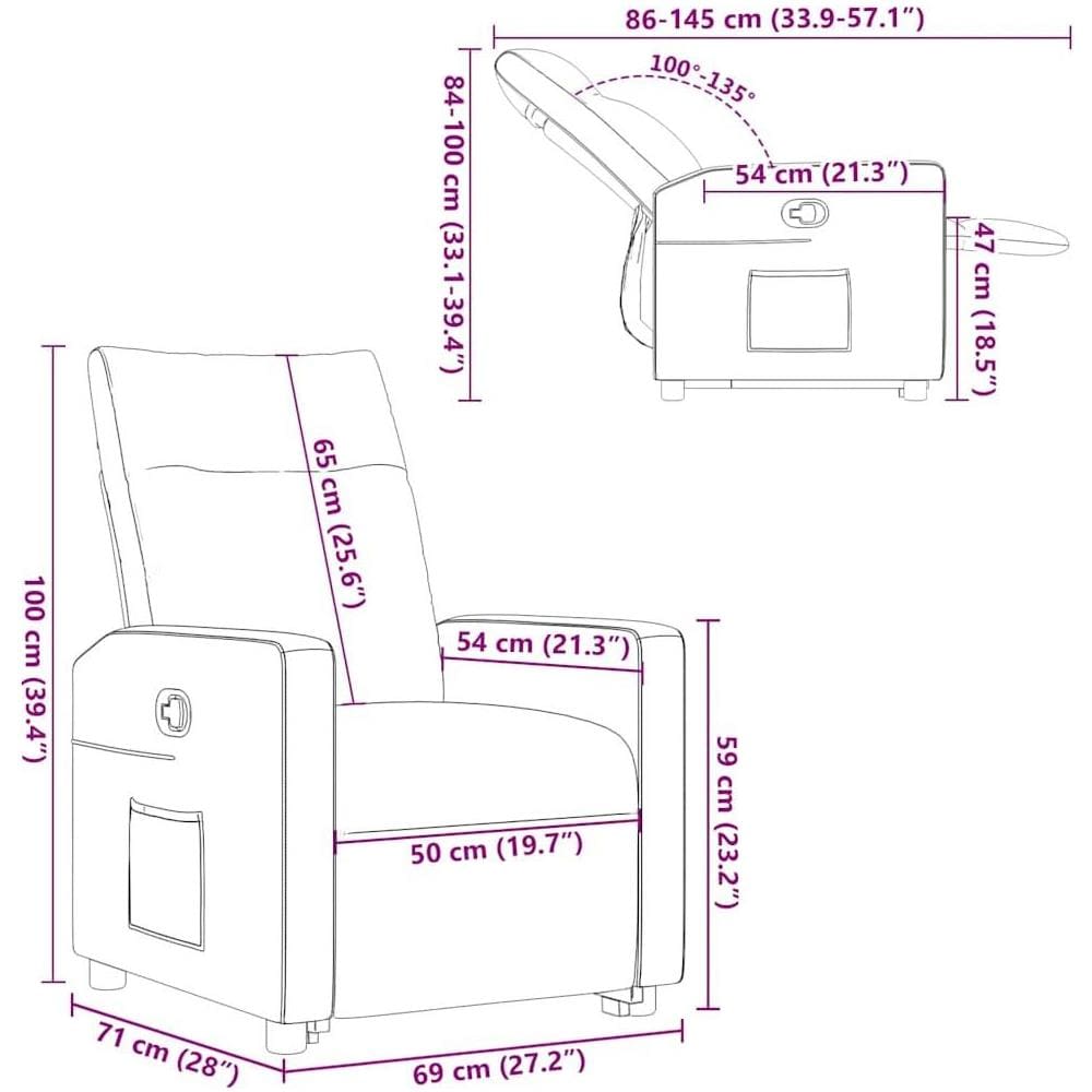 Poltrona Alzapersona Reclinabile Grigio Chiaro in Tessuto - Foto 10