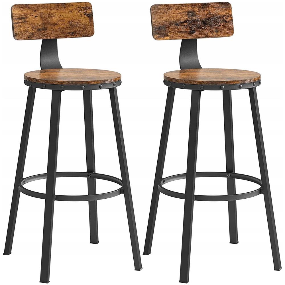 SGABELLI DA BAR 2 PEZZI Stile Loft Marrone Rustico per Cucina x2 - Foto 1