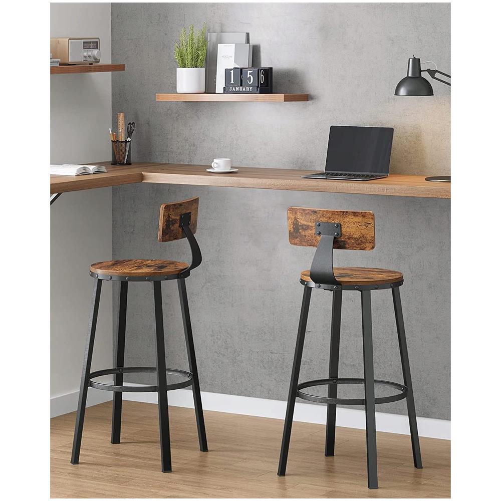 SGABELLI DA BAR 2 PEZZI Stile Loft Marrone Rustico per Cucina x2 - Foto 2