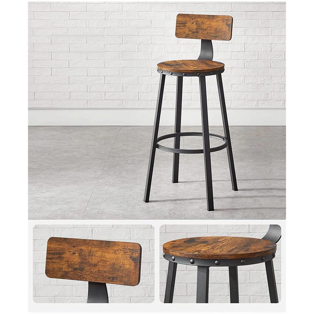 SGABELLI DA BAR 2 PEZZI Stile Loft Marrone Rustico per Cucina x2 - Foto 8