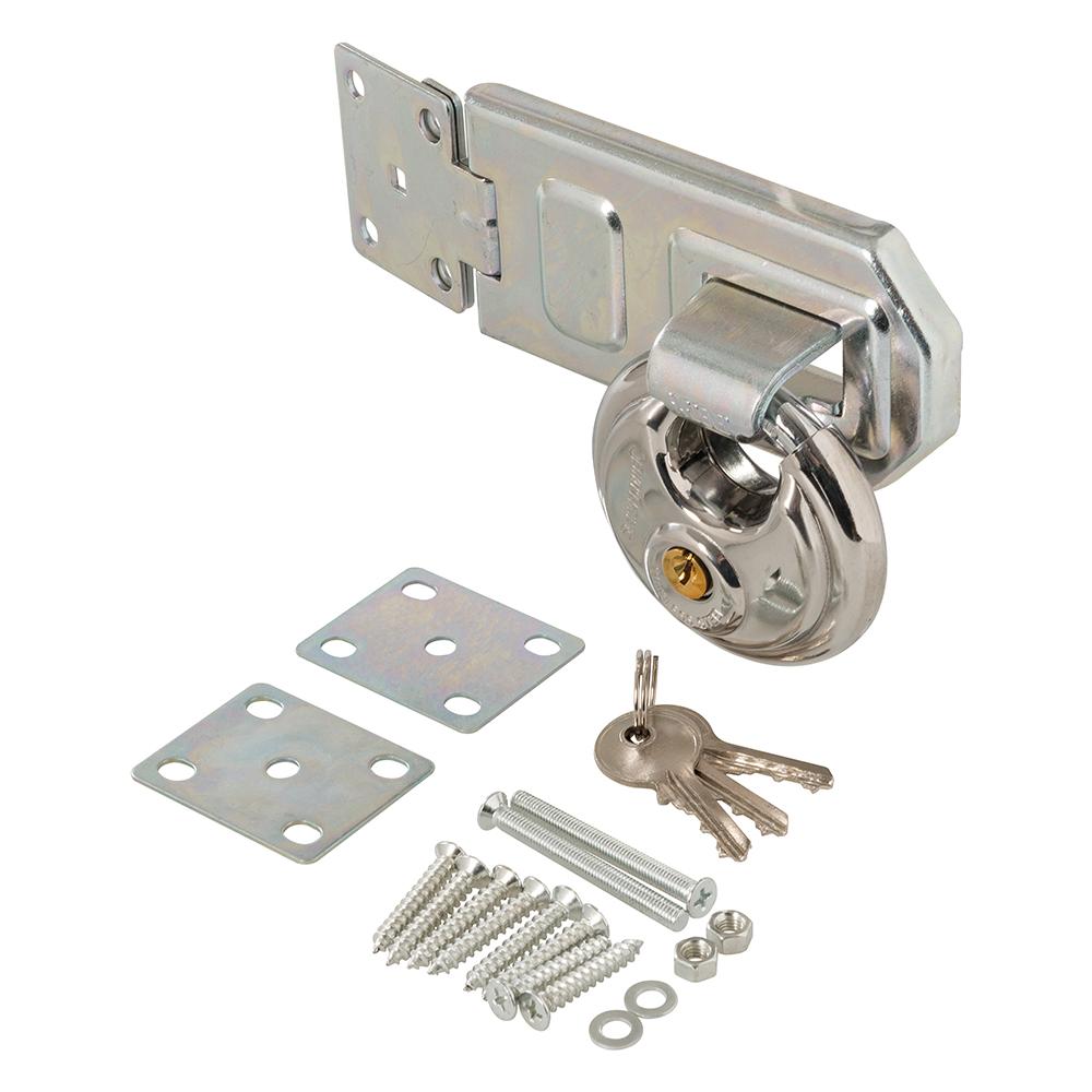 492211 Set Lucchetto Con Disco E Patta In Acciaio, 2 Pz 70 Mm - Foto 1