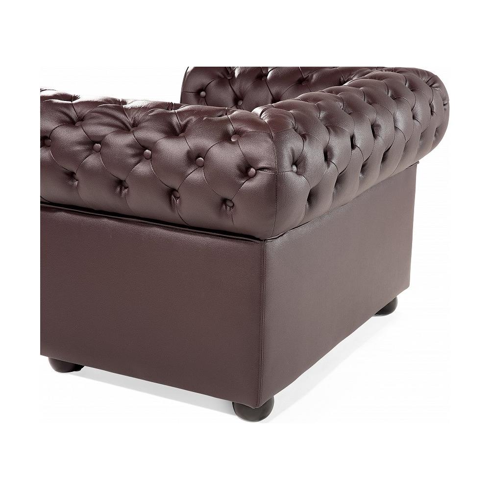 Poltrona Vintage In Pelle Marrone Chesterfield - Foto 2