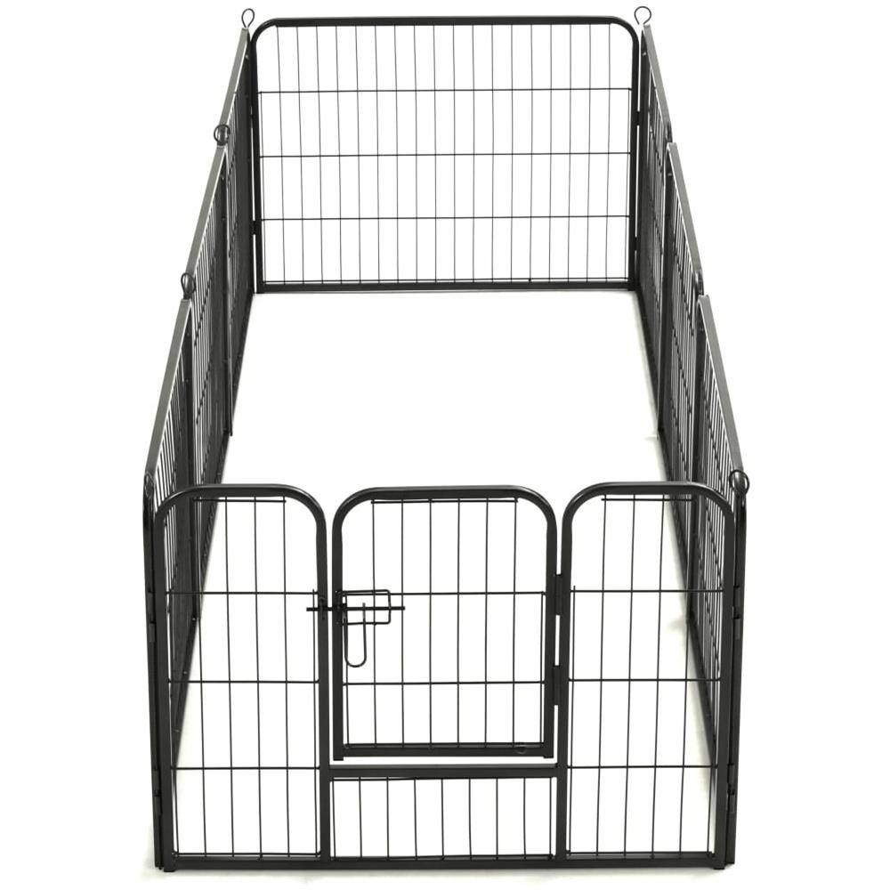 Box Per Cani Con 8 Pannelli In Acciaio 60x80 Cm Nero - Foto 7