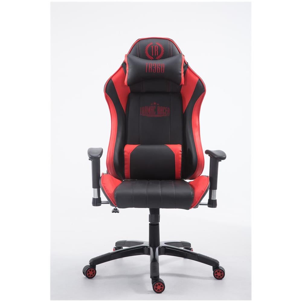 Sedia Ufficio Racing Shift X2 in Similpelle I Poltrona Gaming Reclinabile Ergonomica con Doppio Cuscino Nero / Rosso Senza Poggiapiedi - Foto 2