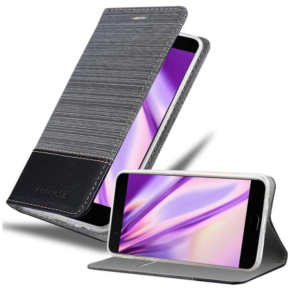 Custodia Compatibile Con Oneplus 5 In Grigio Nero - Coperchio Protettiva Con Chiusura Magnetica, Funzione Stand E Tasca Per Le Carte - Foto 1
