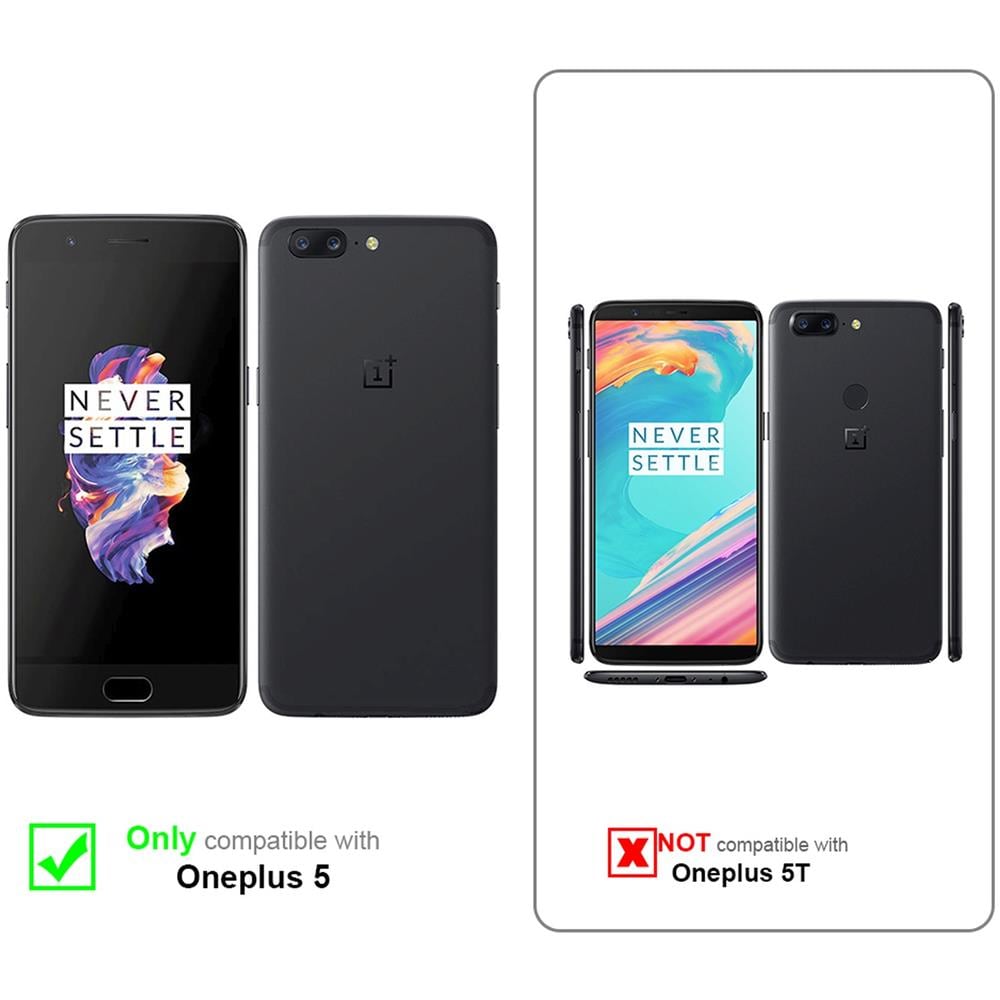 Custodia Compatibile Con Oneplus 5 In Grigio Nero - Coperchio Protettiva Con Chiusura Magnetica, Funzione Stand E Tasca Per Le Carte - Foto 2
