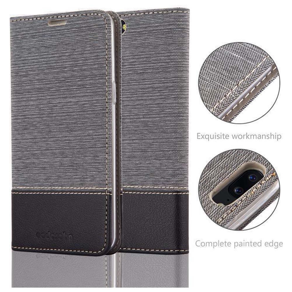 Custodia Compatibile Con Oneplus 5 In Grigio Nero - Coperchio Protettiva Con Chiusura Magnetica, Funzione Stand E Tasca Per Le Carte - Foto 7